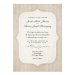 Vintage Charm Cream Monogram Wedding Invitations