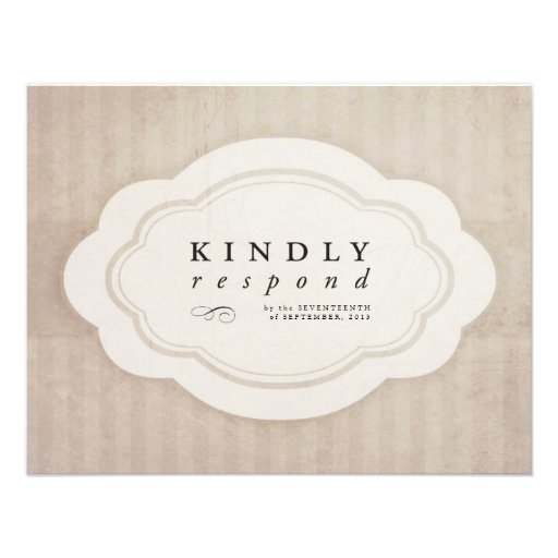 Vintage Charm Cream Response Cards Personalized Invitations