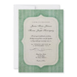 Vintage Charm Green Monogram Wedding Invitations