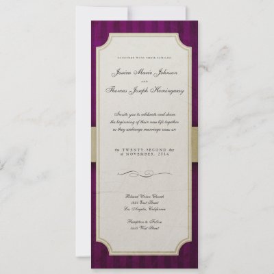 Vintage Charm Ivory Aubergine Monogram Wedding Invitations by 