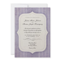 Vintage Charm Lilac Monogram Wedding Invitations