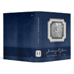 Vintage Charm Navy Blue Monogram Wedding Binder
