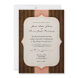 Vintage Charm Pink &amp; Chocolate Monogram Wedding Invitations