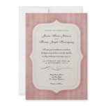 Vintage Charm Pink Monogram Wedding Invitations