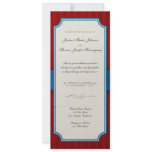 Vintage Charm Red &amp; Blue Monogram Wedding Personalized Invites