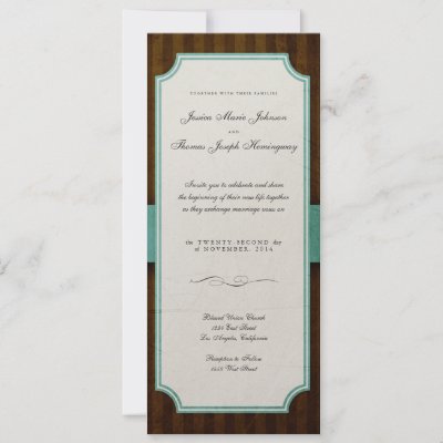 Vintage Charm Tiffany Blue Chocolate Wedding Invite by foreverwedding