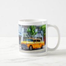 Vintage Checkered Cab Mugs