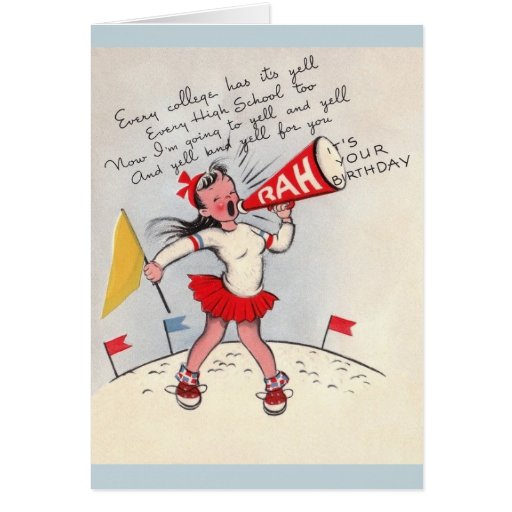 Vintage Cheerleader Birthday Greeting Card Zazzle