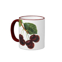 Vintage Cherries mugs by YesterdayCafe Vintage Cherries mugs