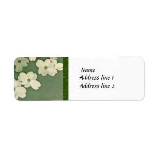 Vintage Cherry Blossom Green Address Labels label