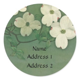 Vintage Cherry Blossom Green Stickers sticker