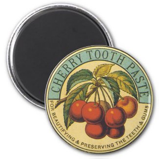 Vintage Cherry Toothpaste Ad Fridge Magnet