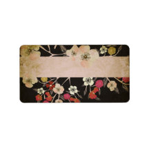 Vintage cherry tree flowers Avery Label