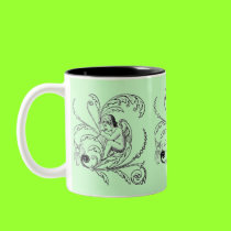 Vintage Cherub & Bird Flourish mugs