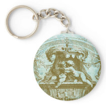 Vintage Cherub Save the Date Design Key Chains