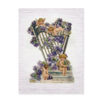 Vintage Cherub with Heart postcards by vintagegiftmall Vintage Cherub with Heart postcards
