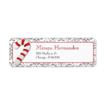 Vintage Cherubs and Candy Cane Address Label