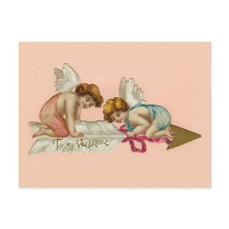 Vintage Cherubs Arrow postcard