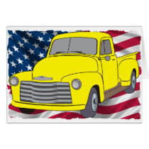 Vintage Chevy Truck with American Flag cards