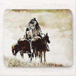 Vintage Cheyenne Warriors on Horseback mouse pad
