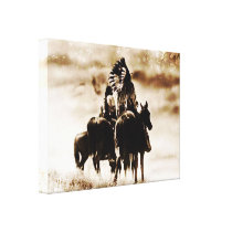 Vintage Cheyenne Warriors Wrapped Canvas Print