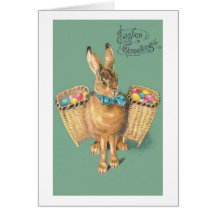Vintage  Chic Easter Bunny Card