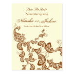 Vintage Chic Elegant Floral Peacock Save The Date Postcards