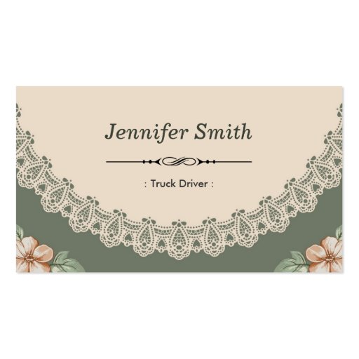 Vintage Chic Floral Business Card Template (front side)