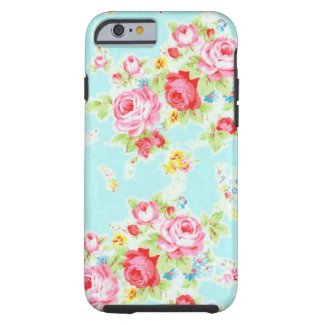 Vintage chic floral roses blue rose flowers shabby iPhone 6 case