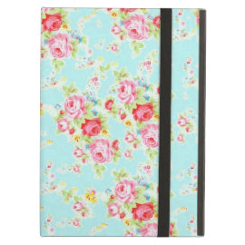 Vintage chic floral roses blue shabby rose flowers iPad air covers