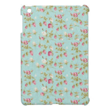Vintage chic floral roses blue shabby rose flowers iPad mini covers
