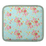 Vintage chic floral roses blue shabby rose flowers iPad sleeves