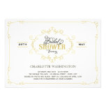 Vintage Chic Flourish Gold Bridal Shower Invite invitations