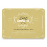 Vintage Chic Flourish Gold Bridal Shower Invite invitations