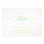 Vintage Chic Flourish Mint Bridal Shower Invite
