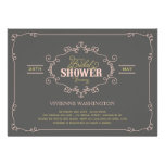 Vintage Chic Flourish Pink Bridal Shower Invite invitations