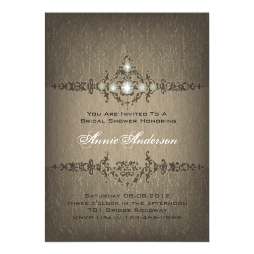 Vintage chic peacock Bridal Shower invitation