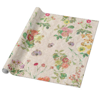 wrapping paper floral chic yellow pattern pink cute zazzle