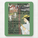 Vintage Chicago Tennis Poster Mouse Pads