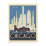 Vintage Chicago Travel Poster Post Card