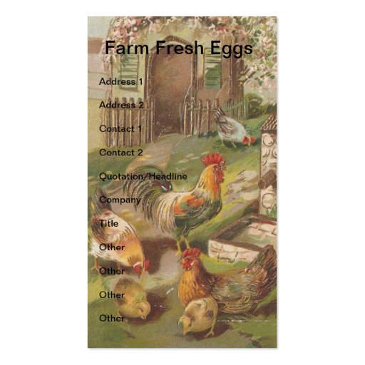 Vintage Chicken Family Business Card Templates