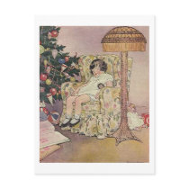 Vintage Child and Tree Christmas Card postcards