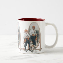Vintage Child, Boy Pirate, Dog, Mirror, Buccaneer Coffee Mugs