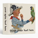 Vintage Child, Boy Playing Pirate with His Parrot Binder