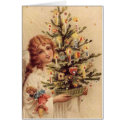 Vintage Child Carrying Tree Card by vintagegiftmall Vintage Child Carrying Tree Card