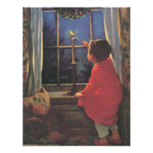 Vintage Child, Christmas Eve, Jessie Willcox Smith Custom Invite