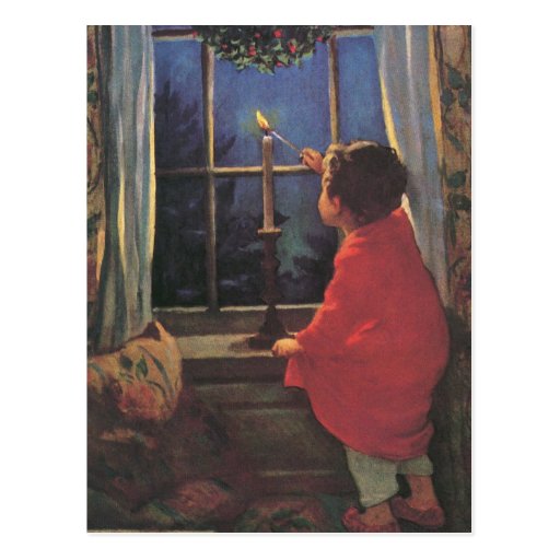 Christmas eve..... Vintage Child, Christmas Eve, Jessie Willcox Smith Postcard | Zazzle