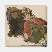 Vintage Child & Dog Magnet