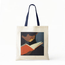 Vintage Child Reading a Book, Back to School Time! Tote Bags