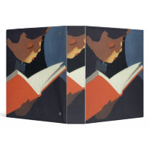 Vintage Child Reading a Book, Back to School Time! 3 Ring Binders